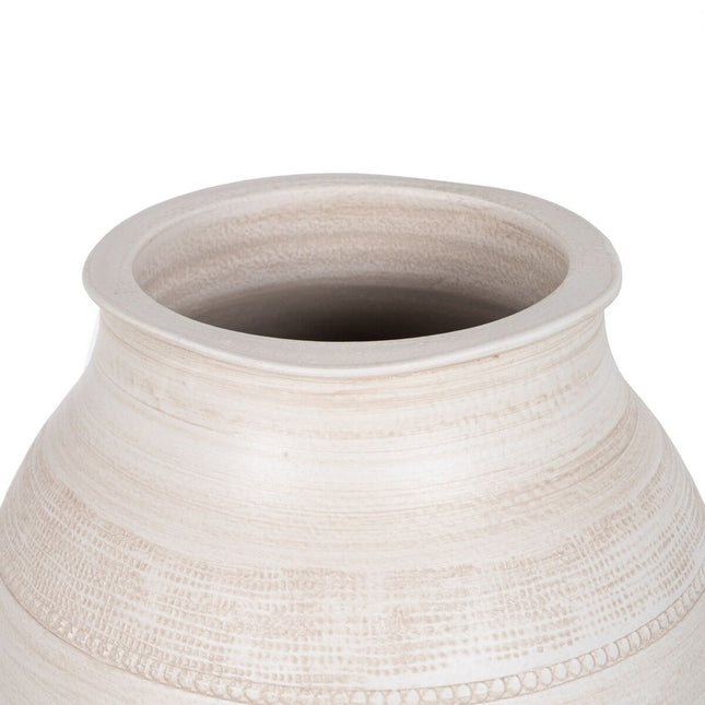 Vase Creme aus Keramik 25 x 25 x 60 cm
