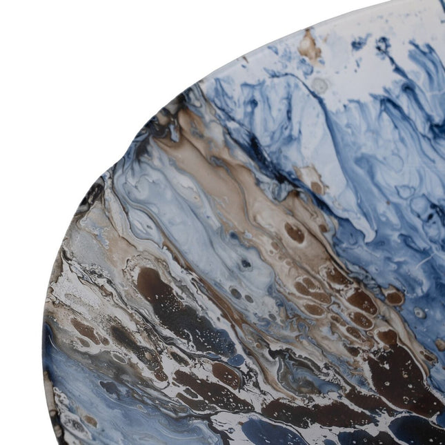 Tischdekoration Blau Braun Kristall 39 x 39 x 6,5 cm