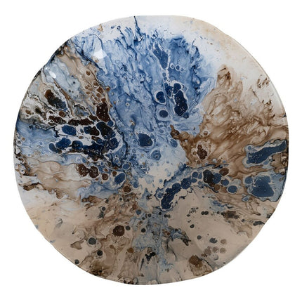 Tischdekoration Blau Braun Kristall 39 x 39 x 6,5 cm