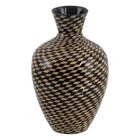 Vase Schwarz Beige Bambus 28 x 28 x 46 cm