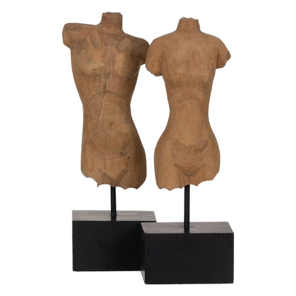 Skulptur Büste Beige 14,5 x 9 x 38,5 cm (2 Stück)
