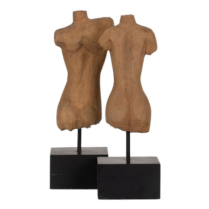 Skulptur Büste Beige 14,5 x 9 x 38,5 cm (2 Stück)