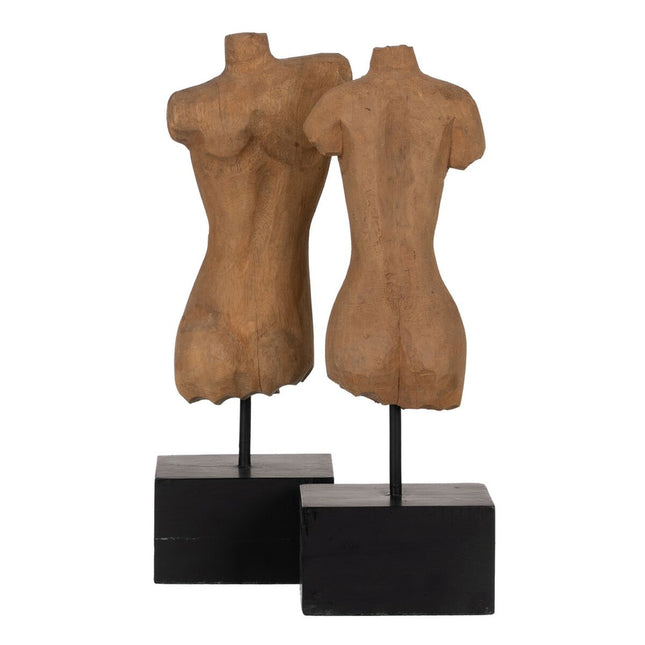 Skulptur Büste Beige 14,5 x 9 x 38,5 cm (2 Stück)