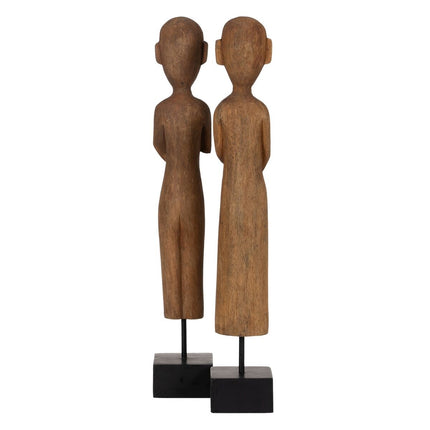 Deko-Figur natürlich Afrikaner 14,5 x 9 x 38,5 cm (2 Stück)