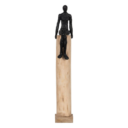 Deko-Figur Schwarz natürlich Herren 14 x 10 x 66 cm