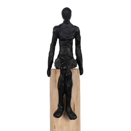 Deko-Figur Schwarz natürlich Herren 14 x 10 x 66 cm
