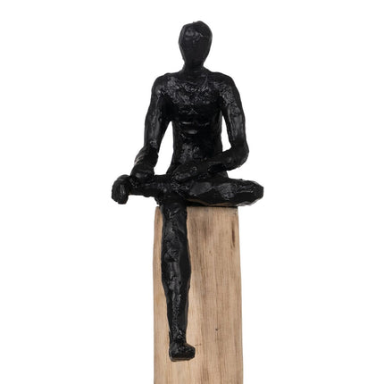Deko-Figur Schwarz natürlich Herren 18 x 13 x 76 cm