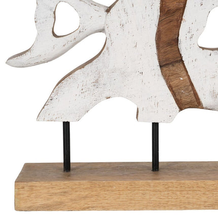 Skulptur Fisch Weiß Beige 45,5 x 9 x 32,5 cm