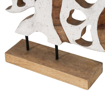 Skulptur Fisch Weiß Beige 45,5 x 9 x 32,5 cm