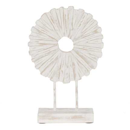 Skulptur Weiß Beige Ring 25,5 x 9,5 x 37 cm