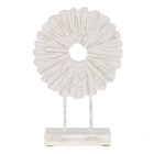 Skulptur Weiß Beige Ring 25,5 x 9,5 x 37 cm