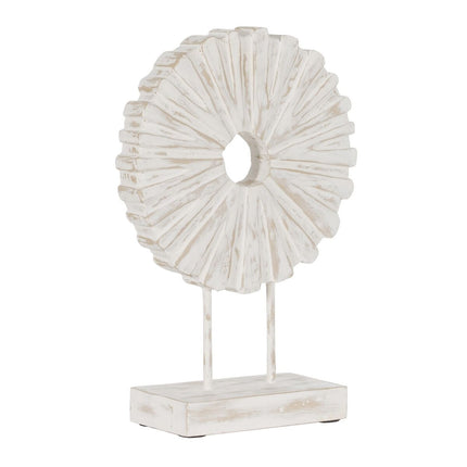 Skulptur Weiß Beige Ring 25,5 x 9,5 x 37 cm