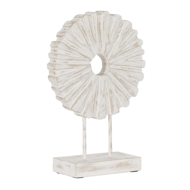 Skulptur Weiß Beige Ring 25,5 x 9,5 x 37 cm