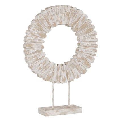 Skulptur Weiß Beige Ring 45 x 10 x 59 cm