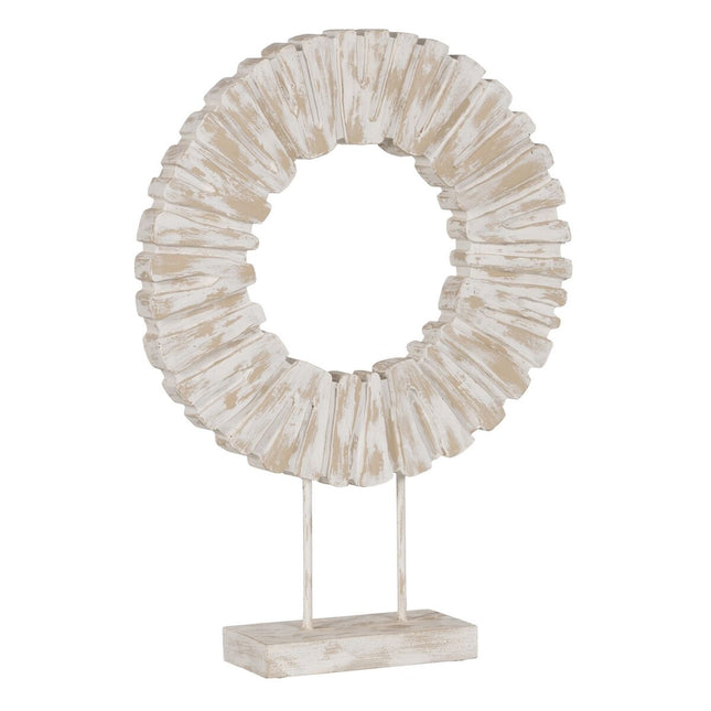 Skulptur Weiß Beige Ring 45 x 10 x 59 cm