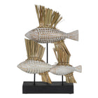 Deko-Figur Weiß Braun natürlich Fische 30 x 10 x 40 cm
