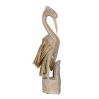 Deko-Figur Weiß natürlich Reiher 20 x 10 x 62 cm