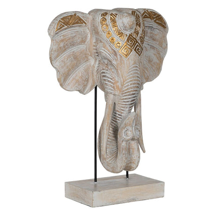 Deko-Figur Weiß Gold natürlich Elefant 44 x 16 x 57 cm