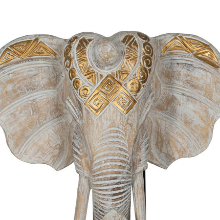 Deko-Figur Weiß Gold natürlich Elefant 44 x 16 x 57 cm