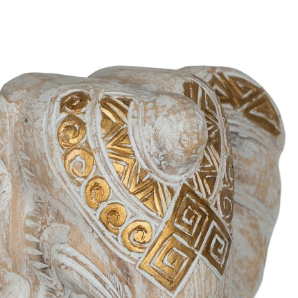 Deko-Figur Weiß Gold natürlich Elefant 44 x 16 x 57 cm