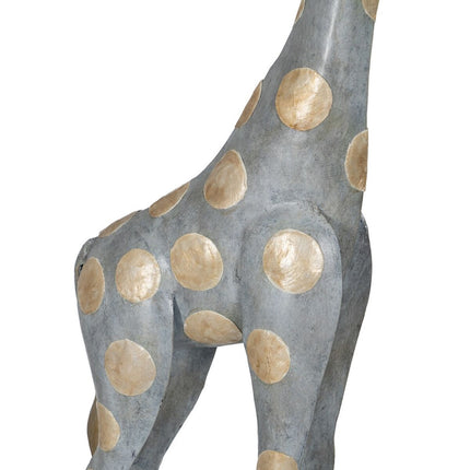 Deko-Figur Grau Gold Giraffe 27 x 12 x 100 cm