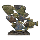 Deko-Figur Blau Braun grün Fische 60 x 11,5 x 52 cm