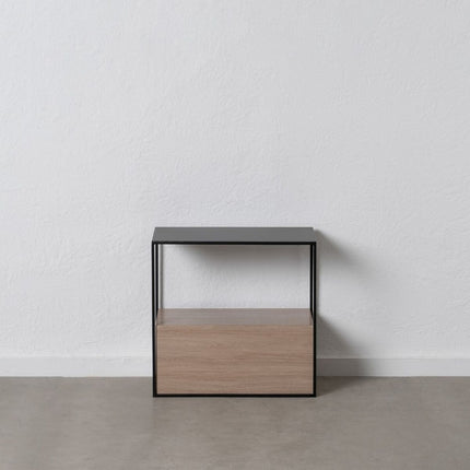 Nachttisch Schwarz natürlich Eisen DMF 57 x 34 x 55 cm
