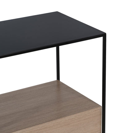 Nachttisch Schwarz natürlich Eisen DMF 57 x 34 x 55 cm
