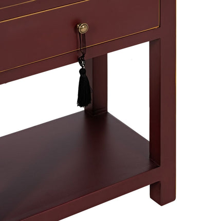 Nachttisch ORIENT Ziegelfarben Tannenholz Holz MDF 45 x 30 x 66 cm