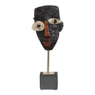 Skulptur Maske Braun Schwarz 52 x 35 x 41,5 cm