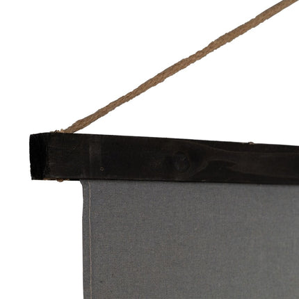 Wanddekoration Wandbehang Schwarz Taupe Hanf Tannenholz Stoff 124 x 1,7 x 86 cm