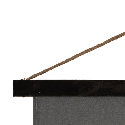 Wanddekoration Wandbehang Schwarz Taupe Hanf Tannenholz Stoff 124 x 1,7 x 86 cm