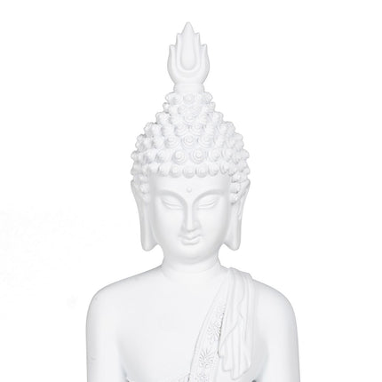 Deko-Figur Weiß Buddha 19,2 x 12 x 32,5 cm
