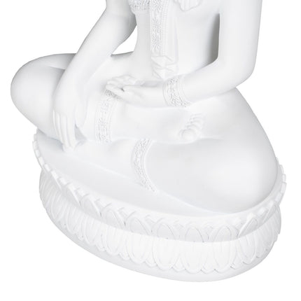 Deko-Figur Weiß Buddha 19,2 x 12 x 32,5 cm