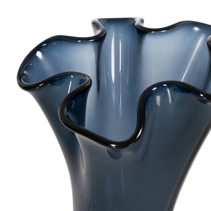 Blumenvase WE CARE Blau Recyceltes Glas 20 x 20 x 30 cm