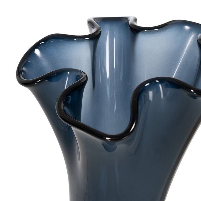 Blumenvase WE CARE Blau Recyceltes Glas 20 x 20 x 30 cm