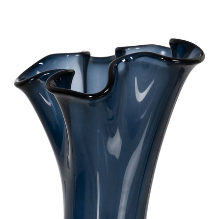 Blumenvase WE CARE Blau Recyceltes Glas 20 x 20 x 30 cm