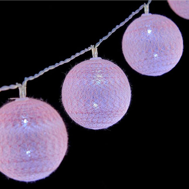 LED-Kugel-Girlande Ø 6 cm 2 m Rosa