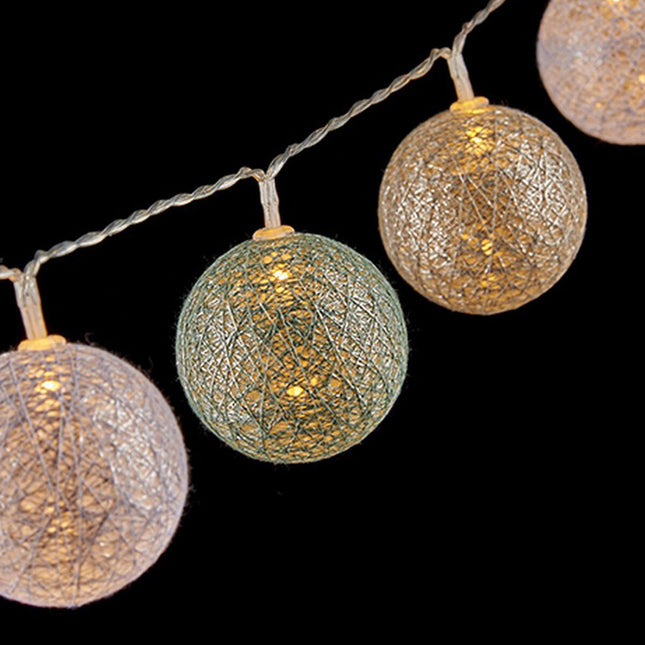 LED-Kugel-Girlande Ø 6 cm Bunt (2 m)