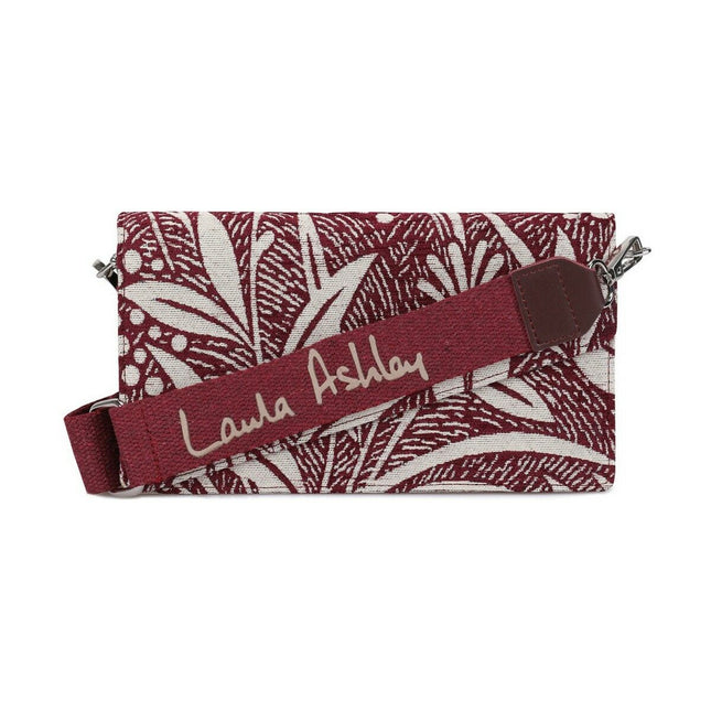 Damen Handtasche Laura Ashley CRESTON-FLOWER-CLARET-RED Grau (24 x 13 x 3 cm)