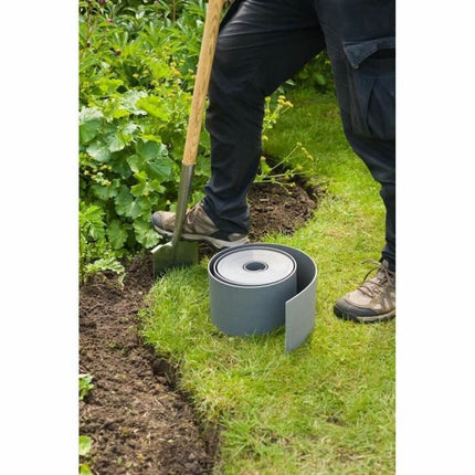 Gartenzaun Nature 7,5 cm x 10 m Grau Polyäthylen