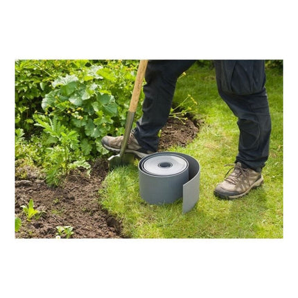Gartenzaun Nature 7,5 cm x 10 m Grau Polyäthylen
