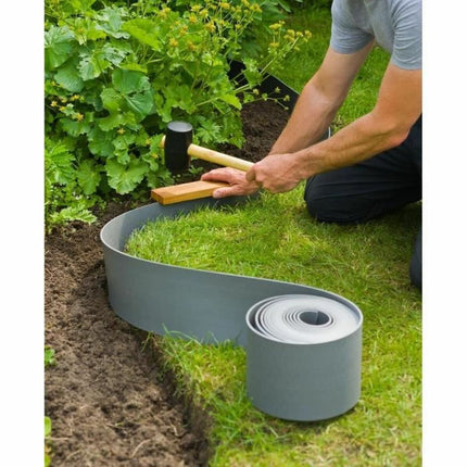 Gartenzaun Nature 7,5 cm x 10 m Grau Polyäthylen