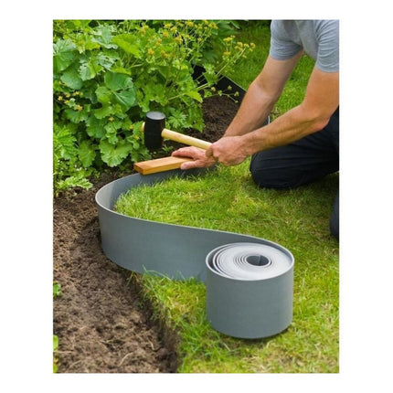 Gartenzaun Nature 7,5 cm x 10 m Grau Polyäthylen