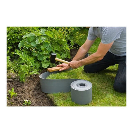 Gartenzaun Nature 7,5 cm x 10 m Grau Polyäthylen