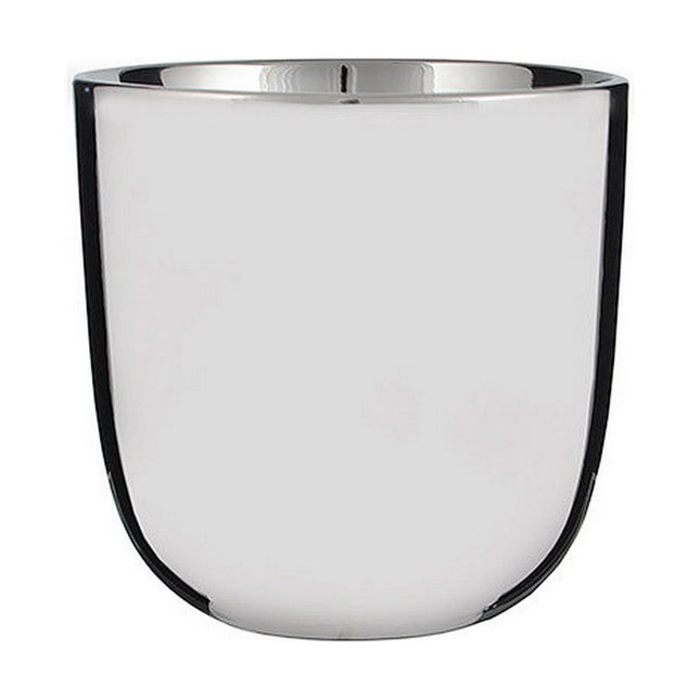 Blumentopf Mica Decorations Chaz rund aus Keramik Silberfarben (Ø 13 x 12,5 cm)