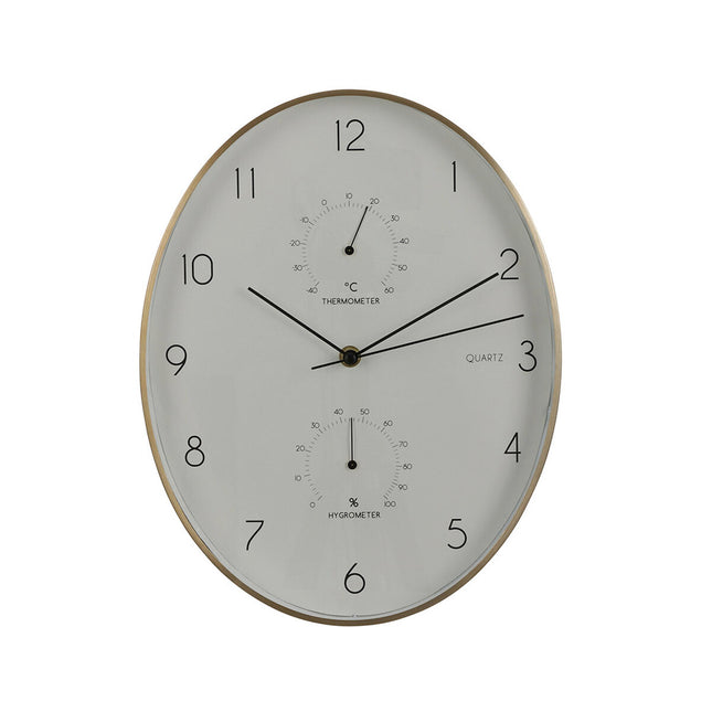 Wanduhr Mica Decorations Andy Oval Weiß Aluminium Ø 35 x 4.5 cm