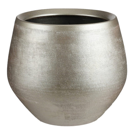 Blumentopf Mica Decorations Douro rund aus Keramik Gold (Ø 29 x 25 cm)