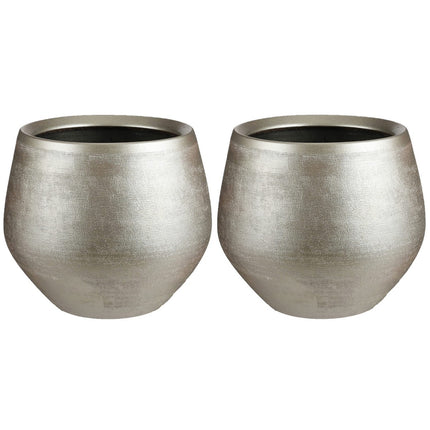 Blumentopf Mica Decorations Douro rund aus Keramik Gold (Ø 29 x 25 cm)