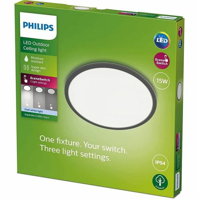 LED-Deckenleuchte Philips Superslim Schwarz 15 W (4000 K)
